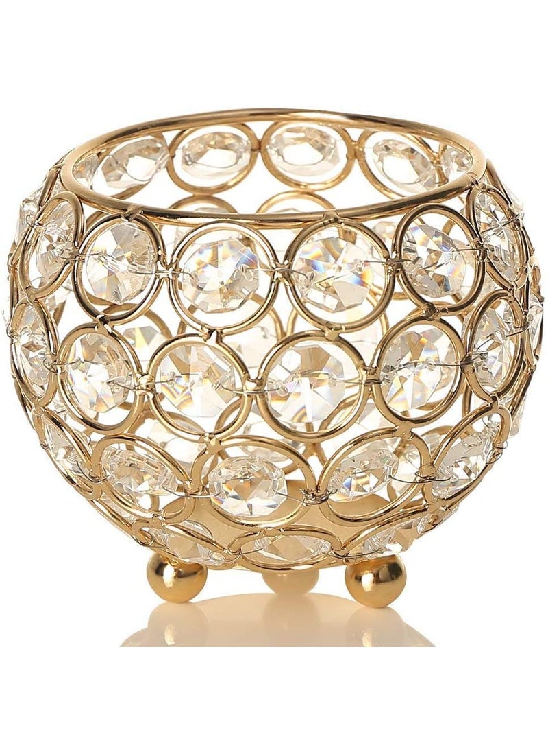 Forty Wings Forty Wings 1 Pcs Big Round Shape Crystal Tea Light Candle Holders Decorative Votive Candle Holder Table Centerpiece for Party Wedding Home Decor  - Image 2