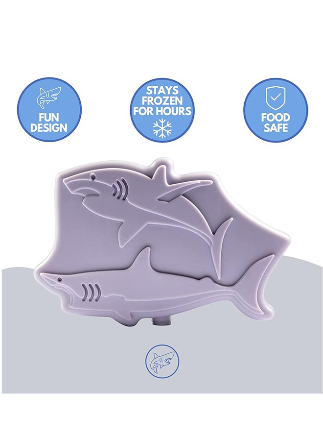 Eazy Kids Set of 4 Shark Reusable Hard Ice Packs for Lunch bags - Purple  - Image 5