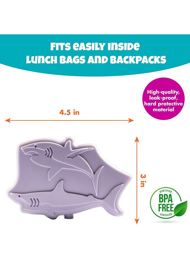 Eazy Kids Set of 4 Shark Reusable Hard Ice Packs for Lunch bags - Purple  - Image 2
