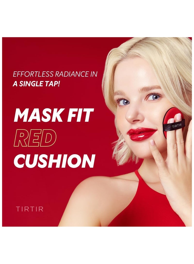 TIRTIR Mask Fit Red Cushion Foundation | Long-Lasting, Lightweight, Buildable Coverage, Semi-Matte Finish, Korean Cushion Foundation (17N Vanilla, 0.15 Fl Oz) - Image 3