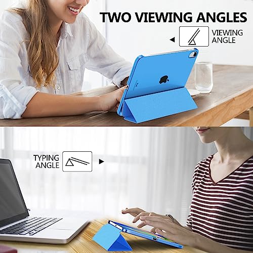 MoKo for iPad (A16) 11th Generation Case 11 Inch 2025, iPad 10th Generation Case 10.9 Inch 2022, Slim Stand Hard PC Translucent Back Shell Smart Cover, Support Touch ID, Auto Wake/Sleep, Blue Wave - Image 5
