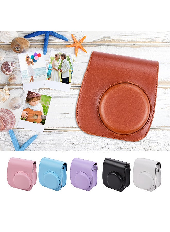 Portable Instant Camera Case Bag Holder PU Leather with Shoulder Strap Compatible with Fujifilm Fuji Instax Mini 11  - Image 2