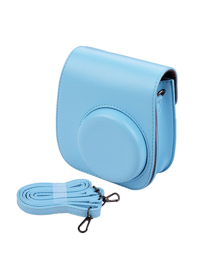 Portable Instant Camera Case Bag Holder PU Leather with Shoulder Strap Compatible with Fujifilm Fuji Instax Mini 11  - Image 1