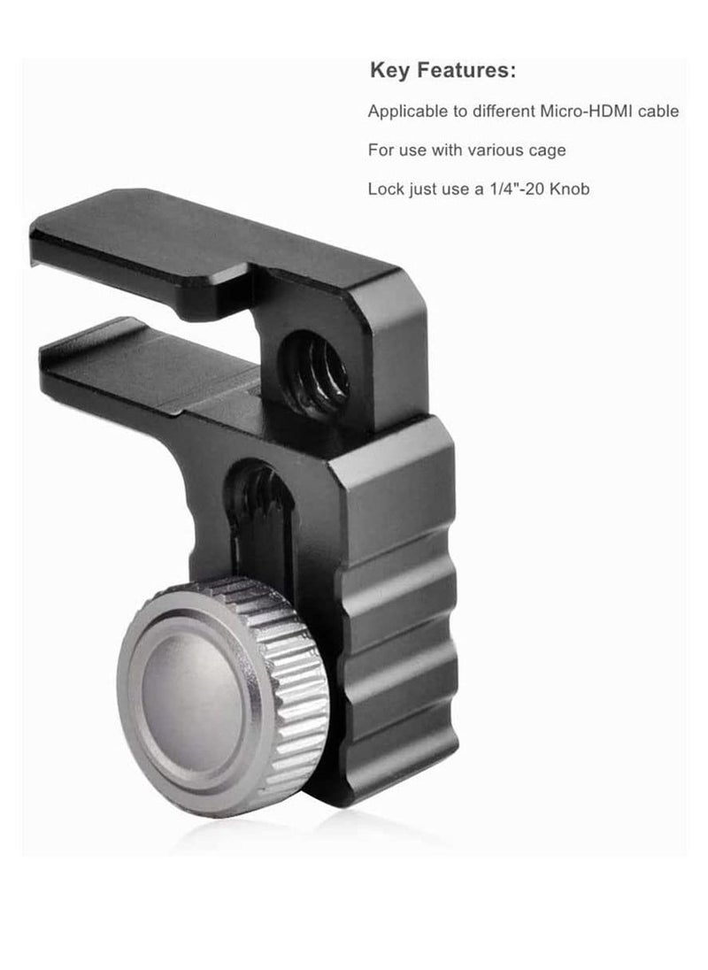 Y&D Camera HDMI USB Cable Lock Clamp with Hand-Twisted Locking Knob Compatible Cage/Video Monitor Cage/G7/GH4/GH3 Cage,Fit for Sony A6400 A6500 A6300 BMMCC Cage  - Image 4