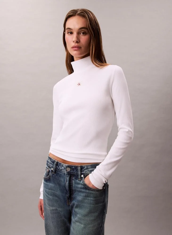 Graphic Turtle Neck Top