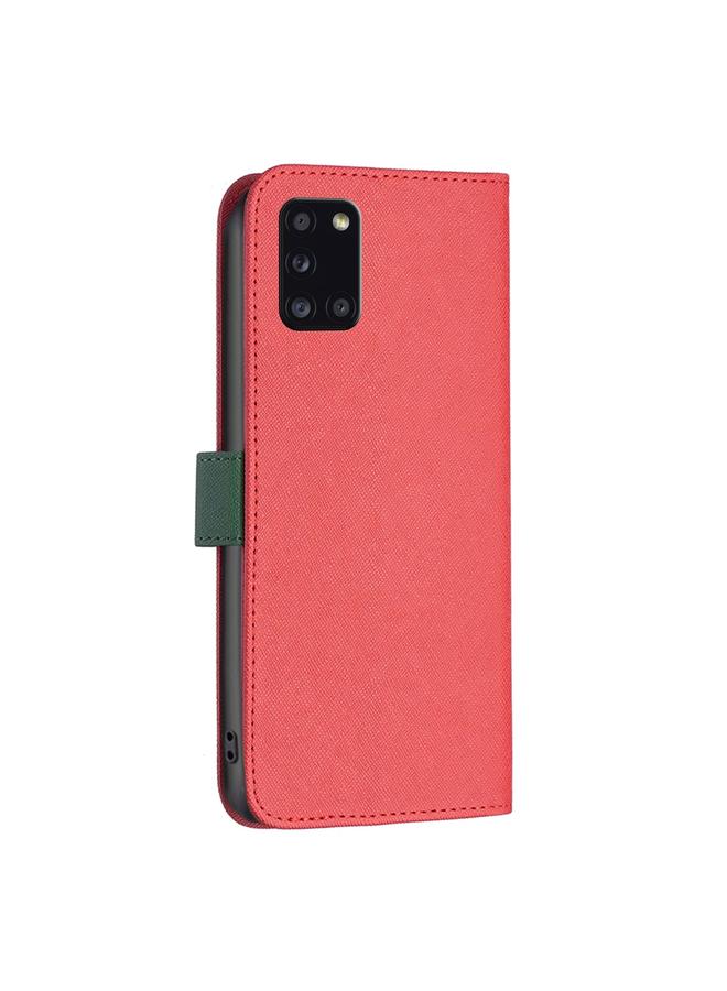 S-TOP Case For Samsung Galaxy A31 BF13 Color Matching Cross Texture Leather Phone Case - Image 3