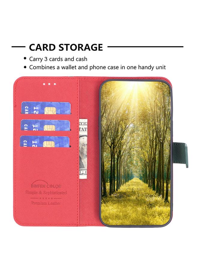 S-TOP Case For Samsung Galaxy A31 BF13 Color Matching Cross Texture Leather Phone Case - Image 5