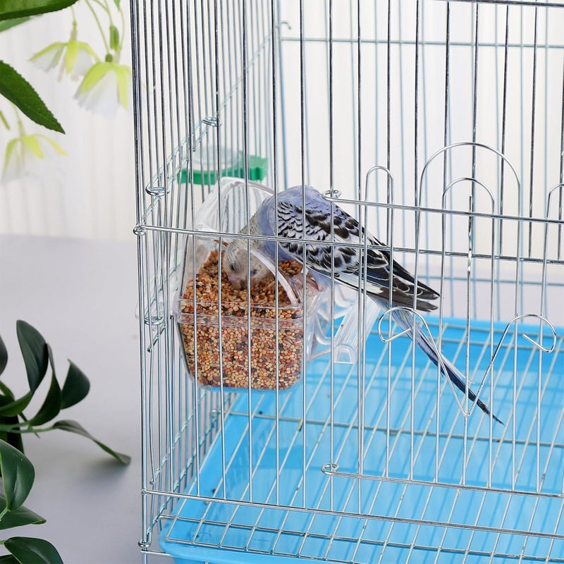 IBWell 2 Pack Bird Water Bowl Clear Bird Food Container Bird Cage Feeder No Mess Bird Feeder for Cage Parakeet Feeder with Perch - Image 5