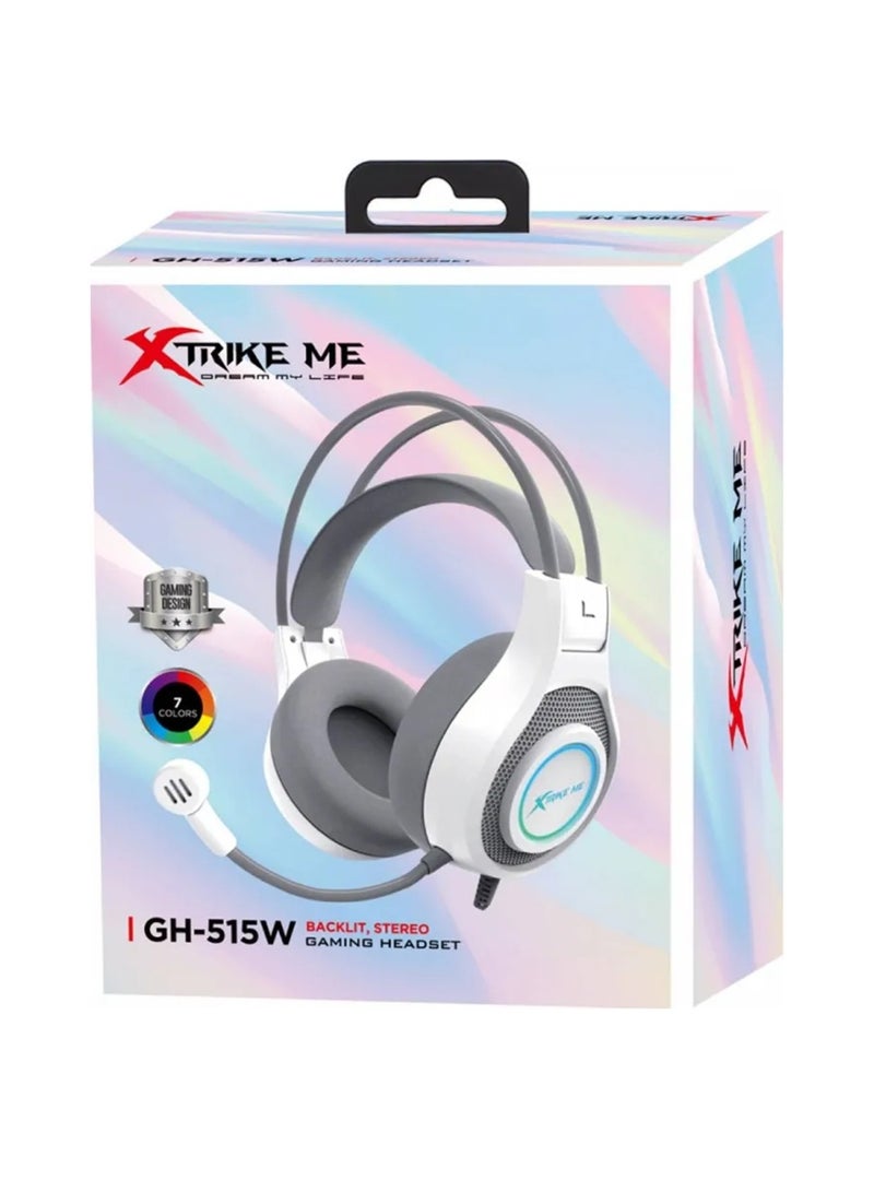 XTRIKE ME سماعة ألعاب سلكية GH-515W مع وظيفة إضاءة خلفية RGB وصوت ستيريو - Image 1