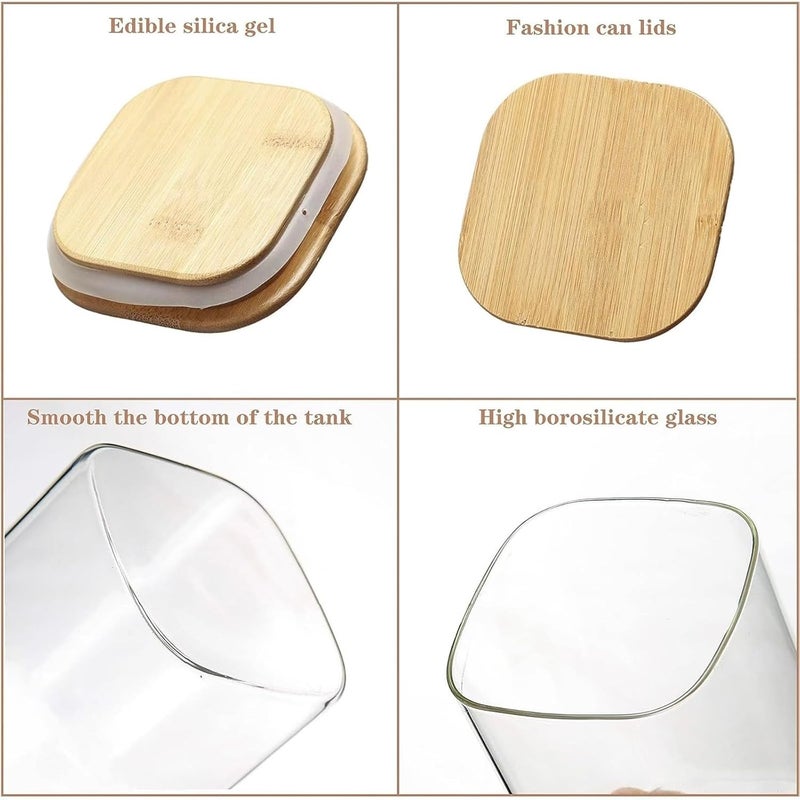 4pcs Glass Storage Jars Set, Airtight Food Containers with Wide Mouth Square Design, Microwave and Freezer Safe, Multi-Functional Flip Lid Canisters for Cookies, Snacks, Pasta, Tea, Coffee, Spices, Candy, and Grains – Ideal for Baking Supplies, Seasonings, and Bulk Food Storage - Image 4