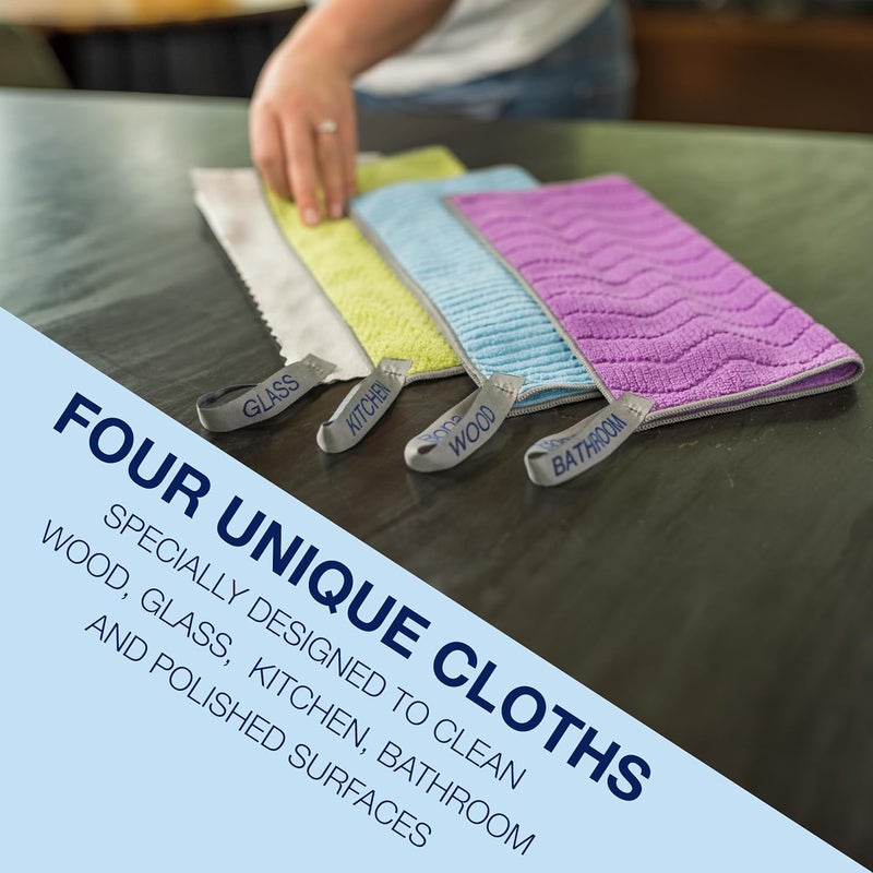 BONA MICROFIBER CLEANING CLOTHS 4 PIECES PURPLE - Image 4