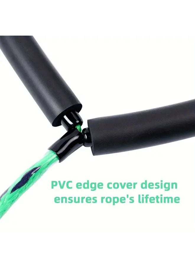 حبل القطر الرياضي المائي الأخضر والأسود بأربعة أقسام بطول 75 قدمًا مع مقابس عائمة 15 بوصة للويك بورد والتزلج على الماء والتزلج على الركبة والتزحلق بالأنبوب - Image 5