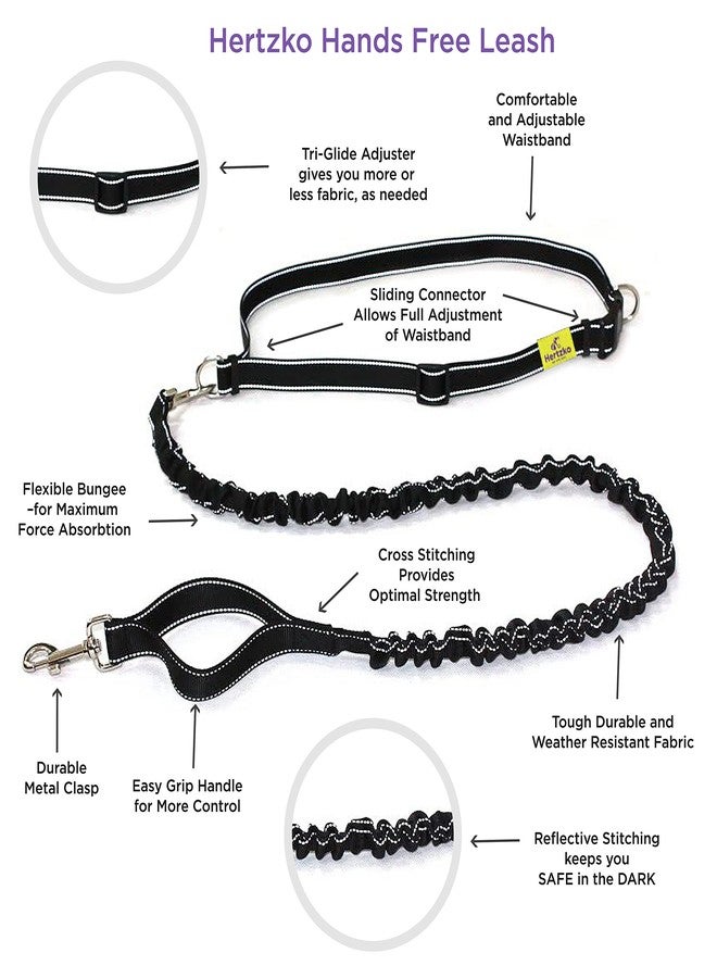 Hertzko Hands Free Dog Leash by Hertzko - Great Running Leash for m=Medium to Large Dogs - Strong, Durable and Weather Resistant Nylon Bungee Leash (36 inches Bungee) - Image 4