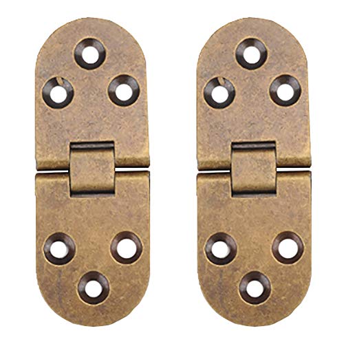 Tiberham Folding Flip Top Hinge, Tiberham 180 Degree Round Edge Sewing Machine Table Hinge, Heavy Duty Retro Style Butler Tray Backflap Hinges for Folding Table Cabinet Closet Door Furniture (Pack of 2) - Image 1