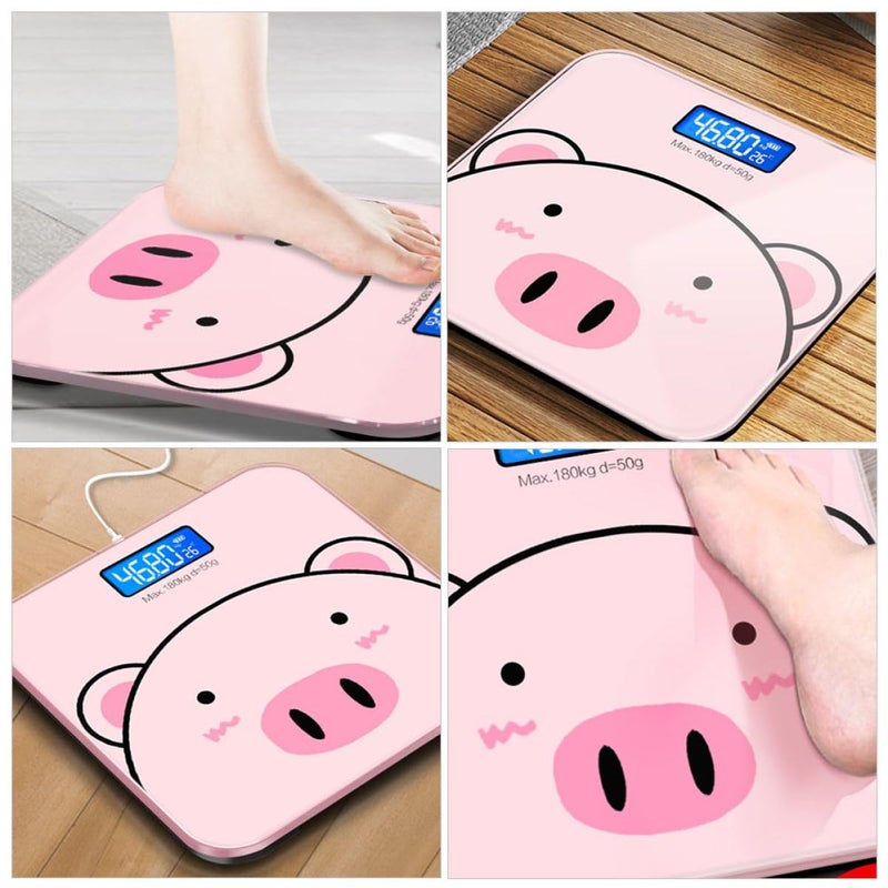 ميزان وزن رقمي كرتوني قابل لإعادة الشحن عبر USB، مراقب صحي دقيق، قياس مؤشر كتلة الجسم - Image 5
