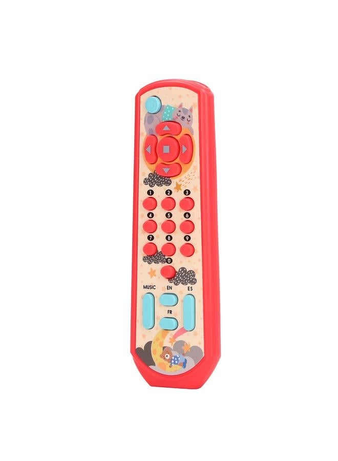NIBEMINENT TV Remote Control Toy Baby Simulated with Sound and Light for Early Education Learning Red  - Image 2