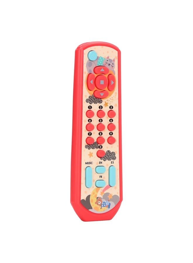 NIBEMINENT TV Remote Control Toy Baby Simulated with Sound and Light for Early Education Learning Red  - Image 3