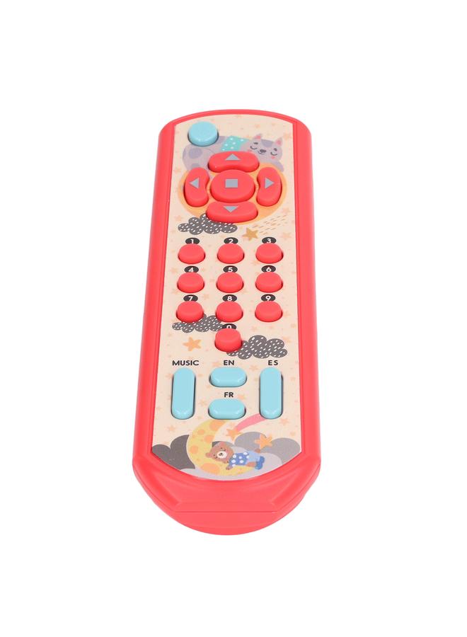 NIBEMINENT TV Remote Control Toy Baby Simulated with Sound and Light for Early Education Learning Red  - Image 4