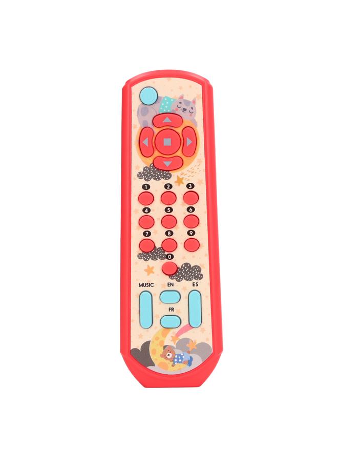 NIBEMINENT TV Remote Control Toy Baby Simulated with Sound and Light for Early Education Learning Red  - Image 1