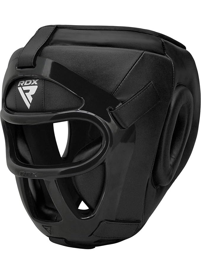RDX Head Guard Boxing MMA Muay Thai, Removable Face Grill, Headgear Sparring Grappling Martial Arts, Full Face Protection, Kickboxing Taekwondo Karate BJJ Training Helmet -M |Black/Black (HGR-T1FB-M) - Image 1