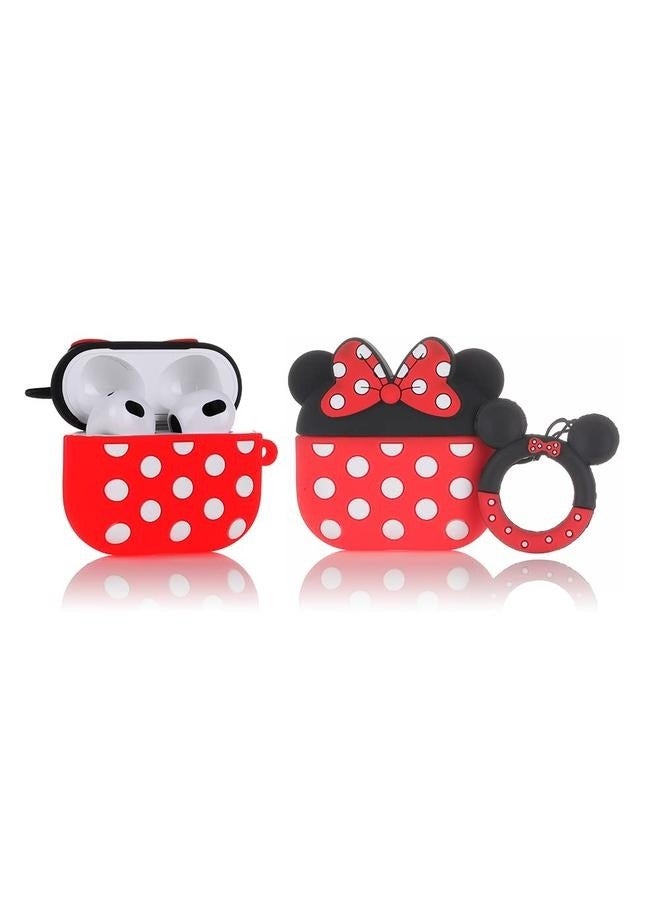 Protective Case Cover Compatible with New Apple AirPods 3rd Generation Red/Black，Silicone Cartoon Cute Case Protective Shockproof Covers for Airpods 3 - Image 2