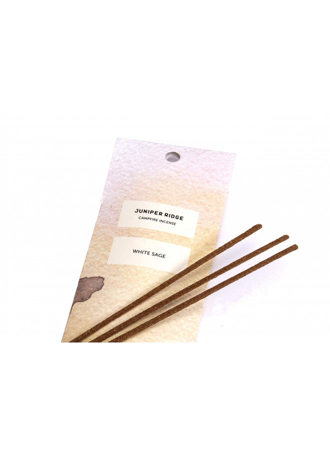Juniper Ridge All-Natural Aromatic Campfire Incense - Long-Lasting Bamboo Sticks - Aromatherapy & Meditation Therapy - No Synthetic Fragrance - White Sage - 20 Count - Image 1