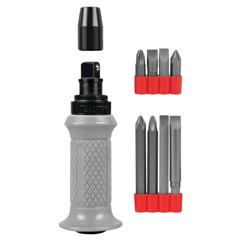 Performance Tool W2504 12Inch Manual Reversible Impact Driver Flathead 516 38 Phillips 2 3 Bits For Most Common applications Disengage Brake Caliper Screws Rusted Fasteners or Frozen