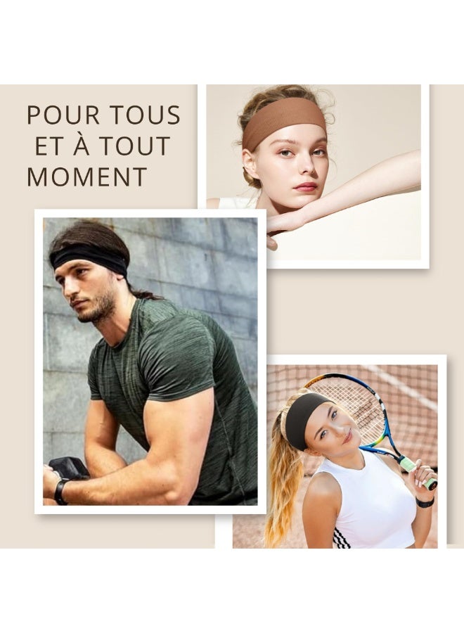 نجم ستايل 3 قطع من عصابات الرأس مقاس 8 سم للنساء، عصابات رأس قطنية للنساء البالغات، عصابات شعر مرنة للنساء، عصابات رأس مانعة للانزلاق، إكسسوارات شعر عصرية للرياضة والمكياج واليوغا والجري - Image 3