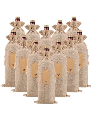 12 Pcs Reusable Burlap Wine Bags with Drawstrings and Gift Tags - Perfect for Weddings, Birthdays, Blind Tastings, Travel, Parties, and Home Storage. - pzsku/ZADB901BFD916404BE563Z/45/_/1723097816/75561800-624f-4ce0-af9f-126d7bc89e8f