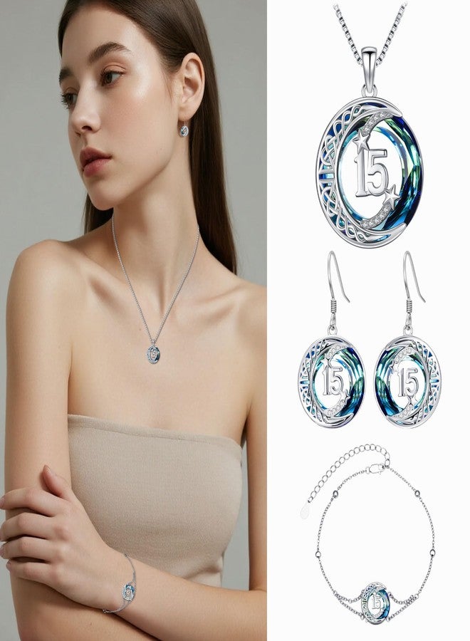 JUSTKIDSTOY 15th Birthday Quinceanera Gifts for Her 15 Year Old Birthday Bracelet Gift for Women 925 Sterling Silver Blue Crystal Bracelet Jewelry for Daughter - Image 5