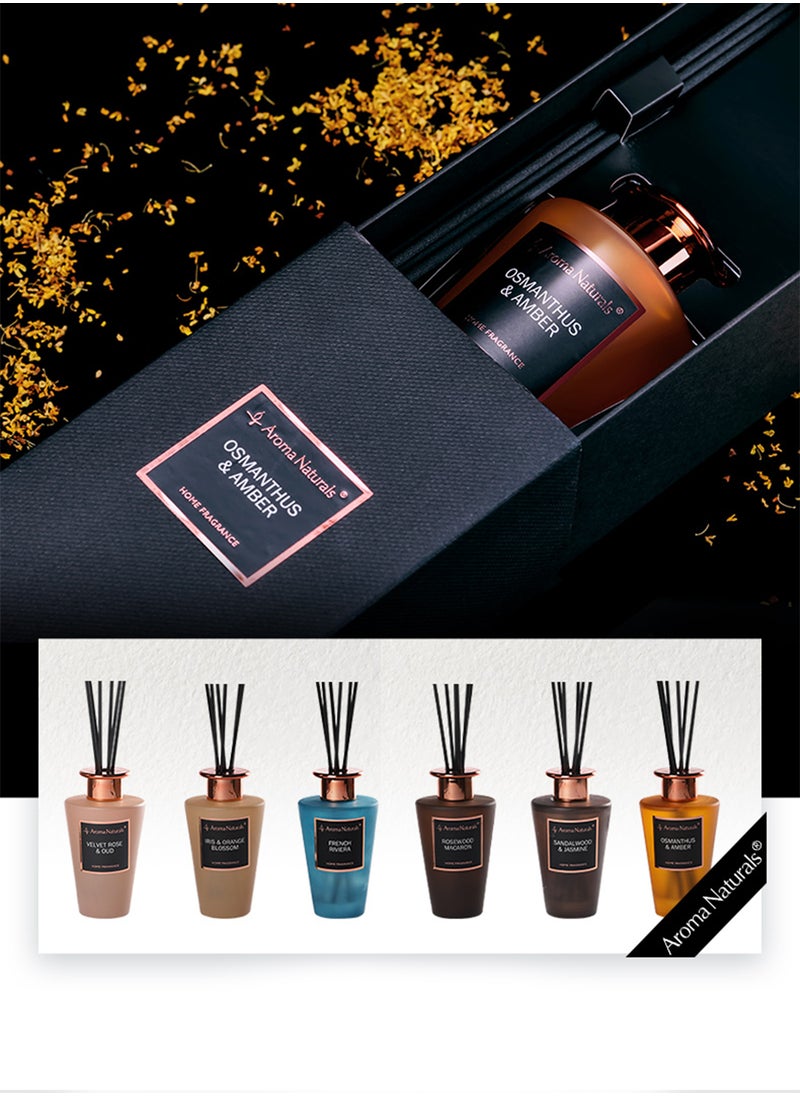 آروما ناتشورالز - عطر منزلي، مجموعة هدايا ناشرة روائح القصب المعطرة للنساء، مجموعة ناشرات روائح علاجية معطرة، معطر هواء لغرفة النوم والحمام والمكتب، ديكور المنزل 200 مل - Image 1