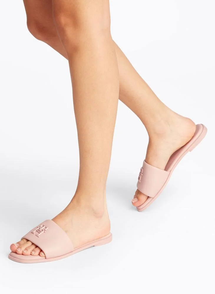 TOMMY HILFIGER Logo Hardware Leather Mule