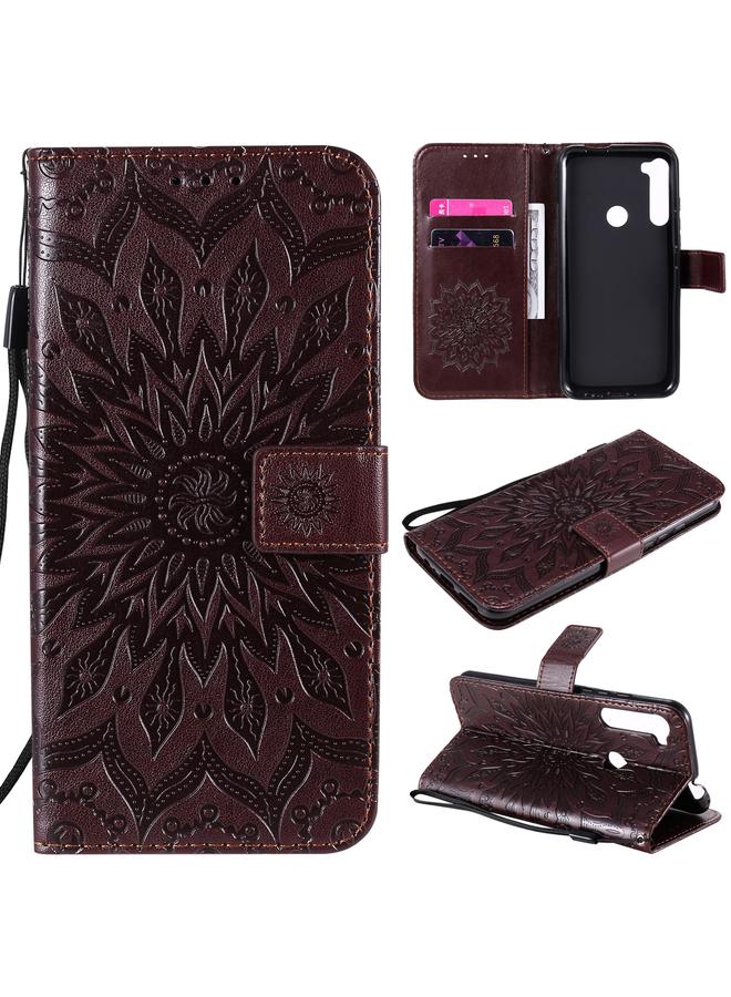 S-TOP Case For Motorola One Fusion Plus Pressed Printing Sunflower Pattern Horizontal Flip PU Leather Case with Holder & Card Slots & Wallet & Lanyard - Image 1