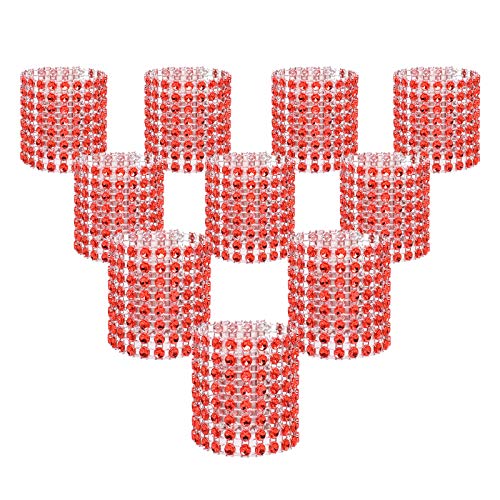 KPOSIYA KPOSIYA Napkin Rings Pack of 120 Rhinestone Napkin Rings Diamond Adornment for Place Settings Wedding Receptions Dinner or Holiday Parties Family Gatherings 120 Red 