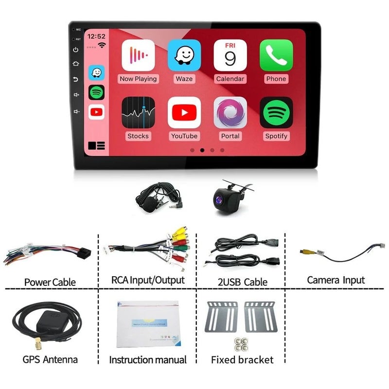 Aublinto 4+64G 10.1 inch Double Din Car Stereo Radio Upgraded for 1997 1998-2004 Ford F150 GPS Navi Head Unit Touch Screen Android 14 with Wireless Carplay Android Auto-/FM/SWC/WiFi/Bluetooth/Camera - Image 2