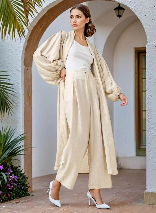 Iconic Iconic Pleat Detail Pants with Pockets and Semi-Elasticated Waist