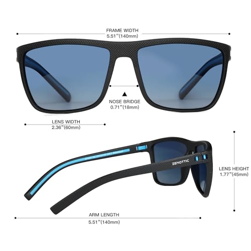 ZENOTTIC Polarized Sunglasses for Men Lightweight TR90 Frame UV400 Protection Square Sun Glasses - Image 5
