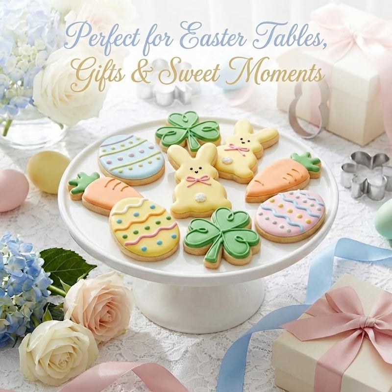 Auktosmn St. Patrick's and Easter Cookie Cutter Set-9 Piece-Dishwasher Safe-Shamrock, 4 Leaf Clover, Bunny, Egg and Carrot-Cookie Cutter for Spring Easter and St. Patrick's Day Decor - Image 3