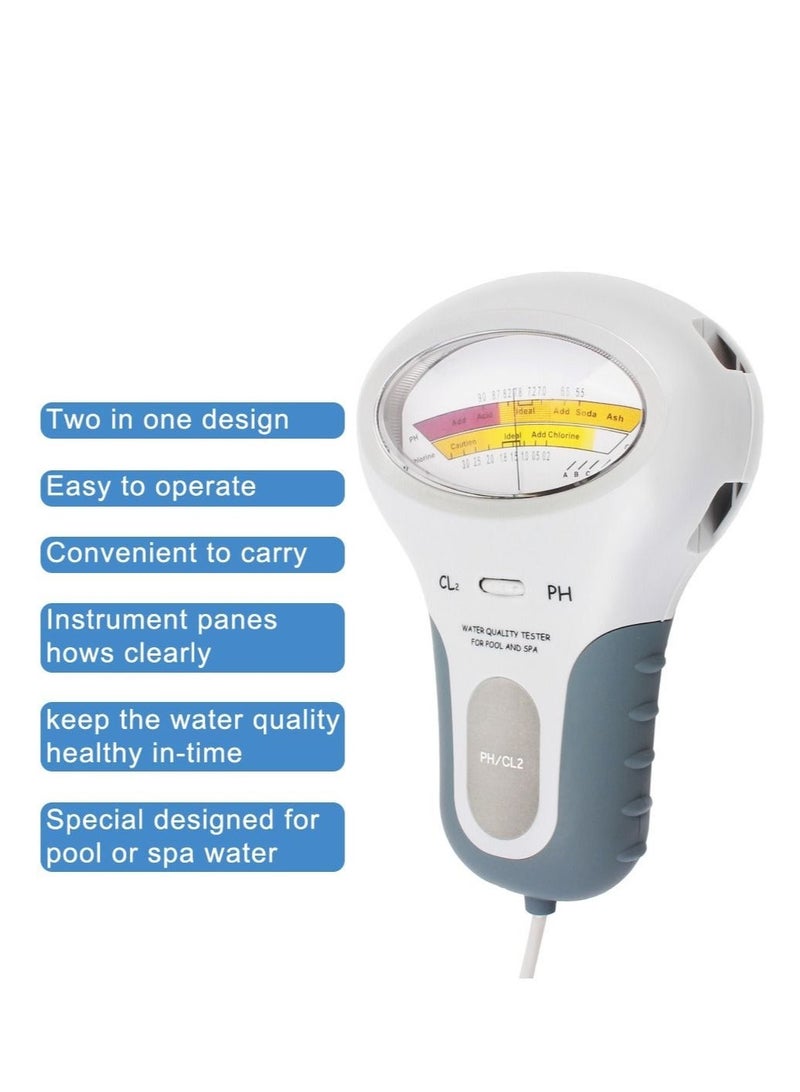 Water & Chlorine Tester – pH and Cl² Pool & Spa Water Testing Tool, Durable Plastic Body, Easy-to-Use, Battery Operated - Image 2