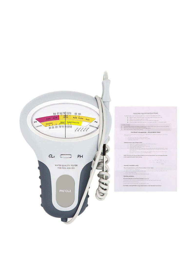 Water & Chlorine Tester – pH and Cl² Pool & Spa Water Testing Tool, Durable Plastic Body, Easy-to-Use, Battery Operated - Image 1