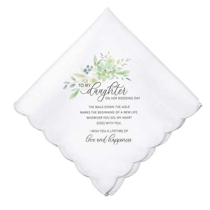 DAUGHTER WEDDING KEEPSAKE HANKIE ONE SIZE WHITE