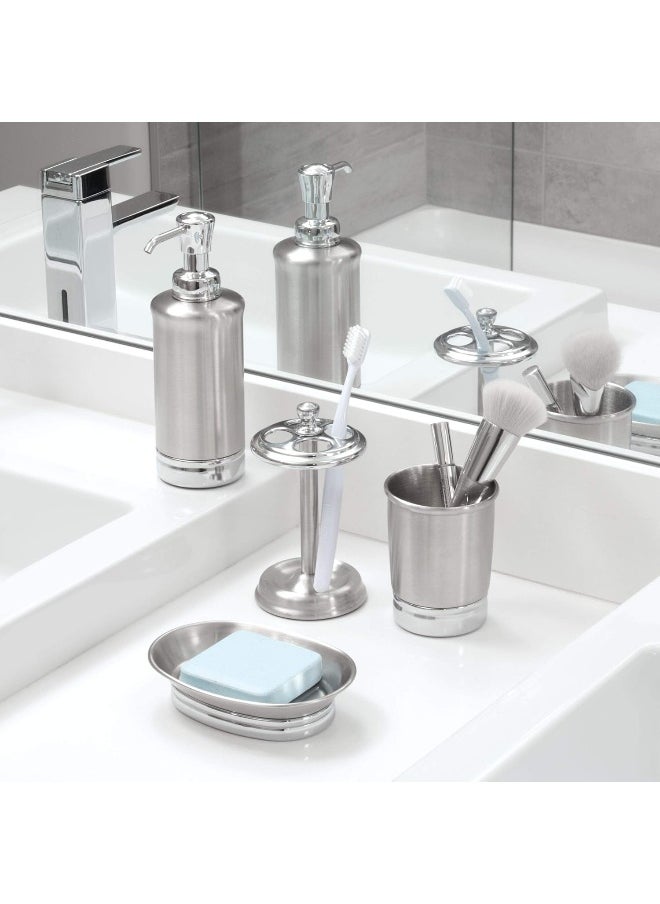 InterDesign - iDesign Steel Toothbrush Holder Stand The York Collection – Four Divided Compartments - Image 1