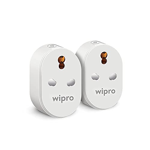 Wipro 16A Wi-Fi Smart Plug with Energy Monitoring- Suitable for Large Appliances like Geysers, Microwave Ovens, Air Conditioners (Compatible with Alexa and Google Assistant)- White (Pack of 2) - Image 2