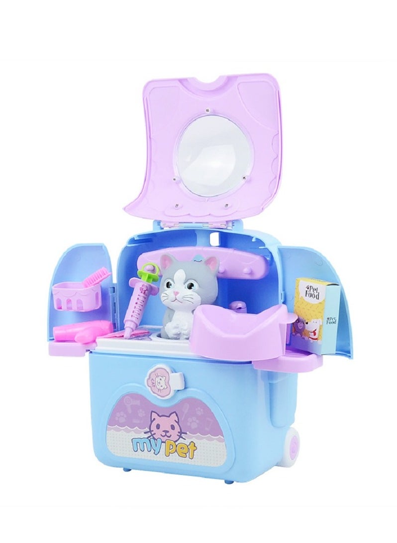 Generic - Mini Pet Carrier with Cat Toy Play Set for Hours of Imagination Travel Toys for Children. - Image 1
