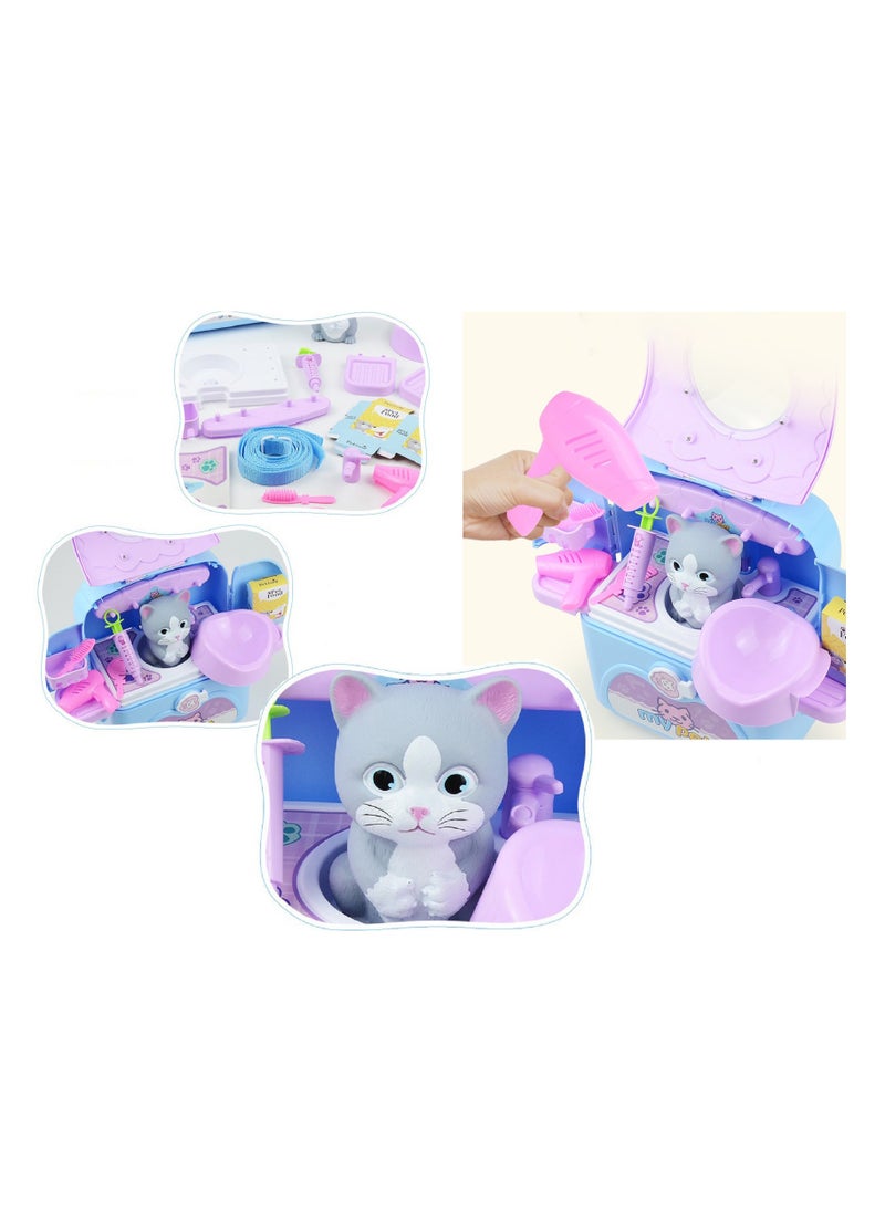 Generic - Mini Pet Carrier with Cat Toy Play Set for Hours of Imagination Travel Toys for Children. - Image 1