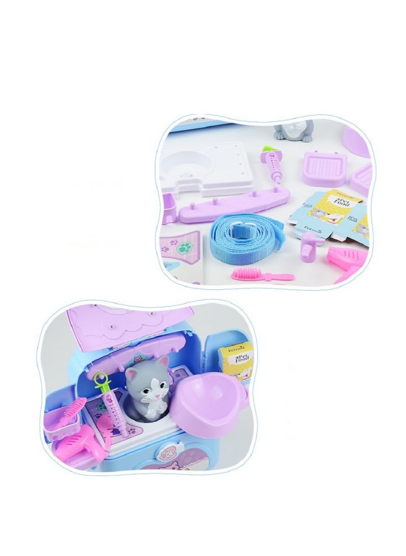 Generic - Mini Pet Carrier with Cat Toy Play Set for Hours of Imagination Travel Toys for Children. - Image 1