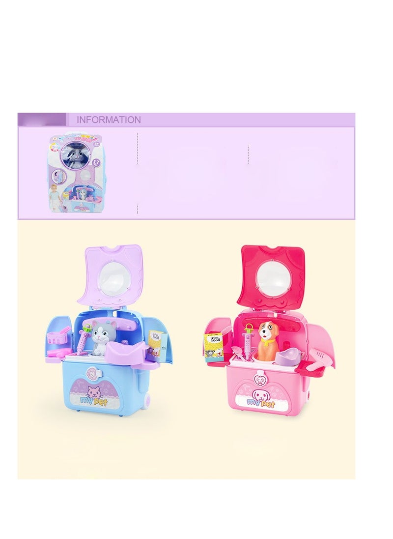 Generic - Mini Pet Carrier with Cat Toy Play Set for Hours of Imagination Travel Toys for Children. - Image 1