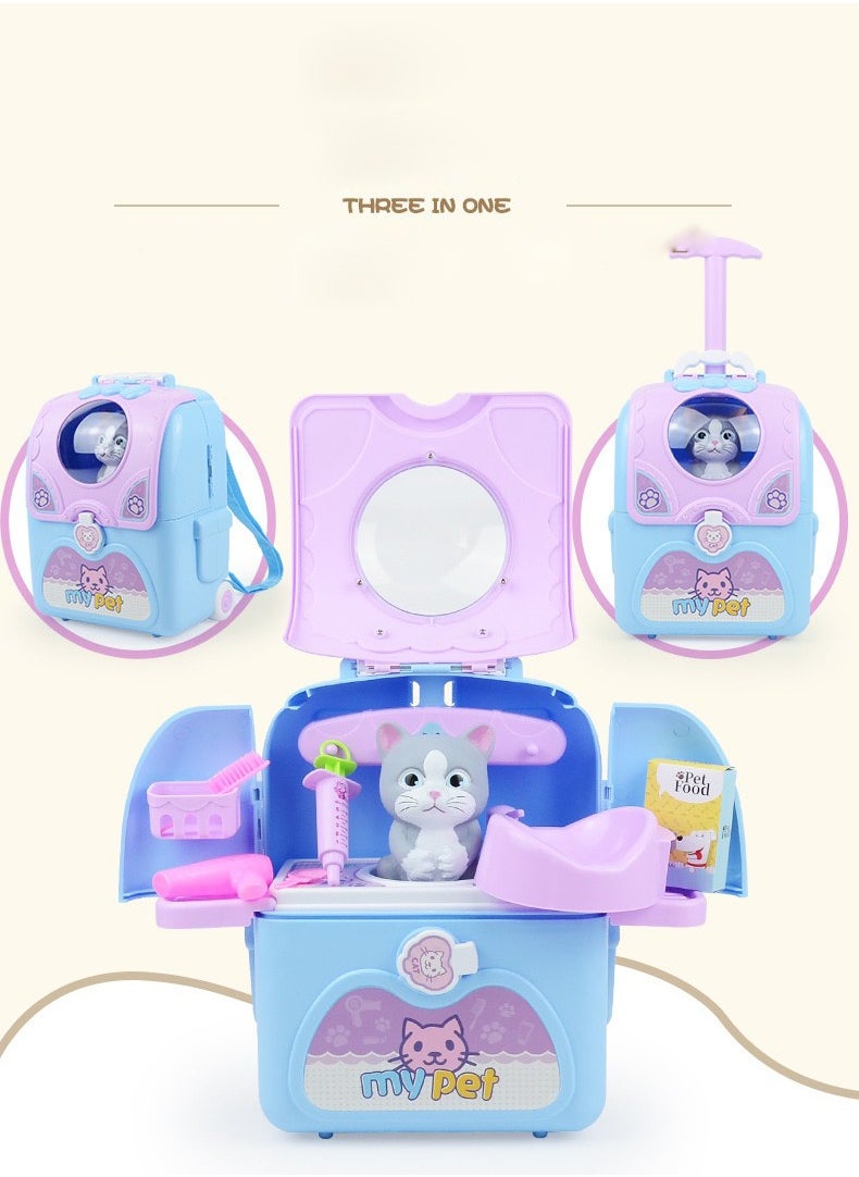 Generic - Mini Pet Carrier with Cat Toy Play Set for Hours of Imagination Travel Toys for Children. - Image 1
