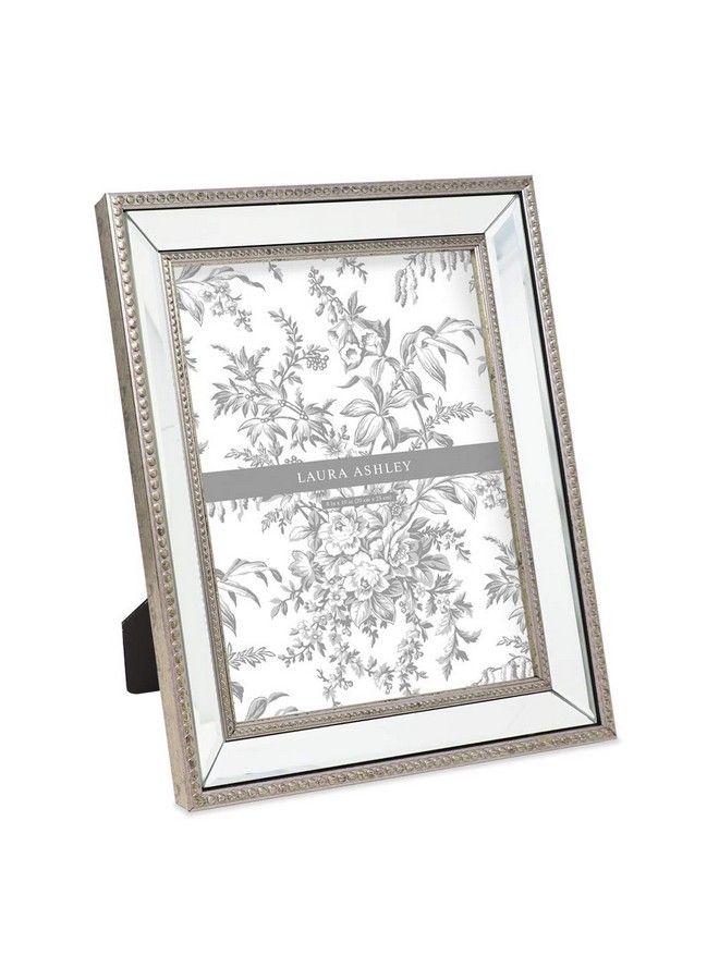 LAURA ASHLEY 8X10 Champagne Mirror Bead Picture Frame Classic Mirrored Frame With Beaded Border Wallmountable Made For Tabletop Display Photo Gallery And Wall Art (8X10 Champagne)  - Image 1