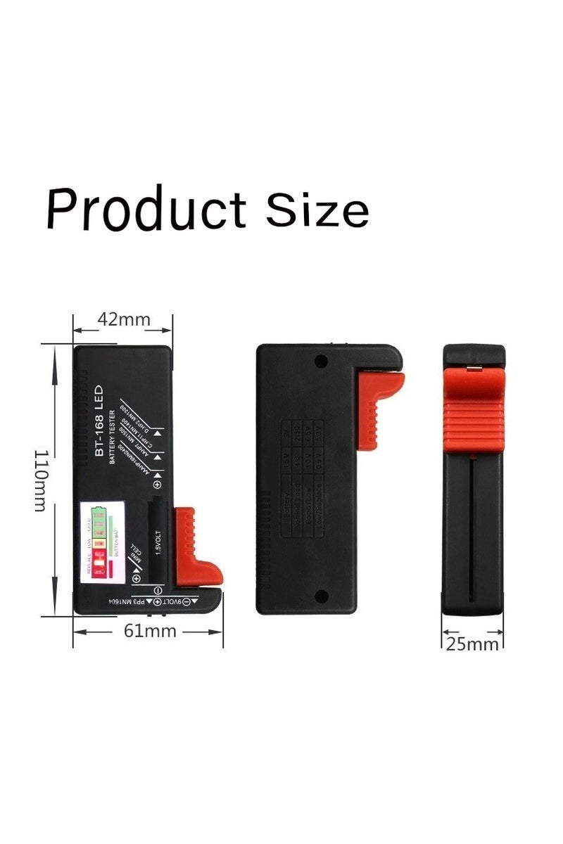 GNAFOTU LED Digital Battery Tester Checker,Multi Size for AA AAA C D 9V 1.5V Button Cell Batteries,Requires No Battery to Operate(black) - Image 4